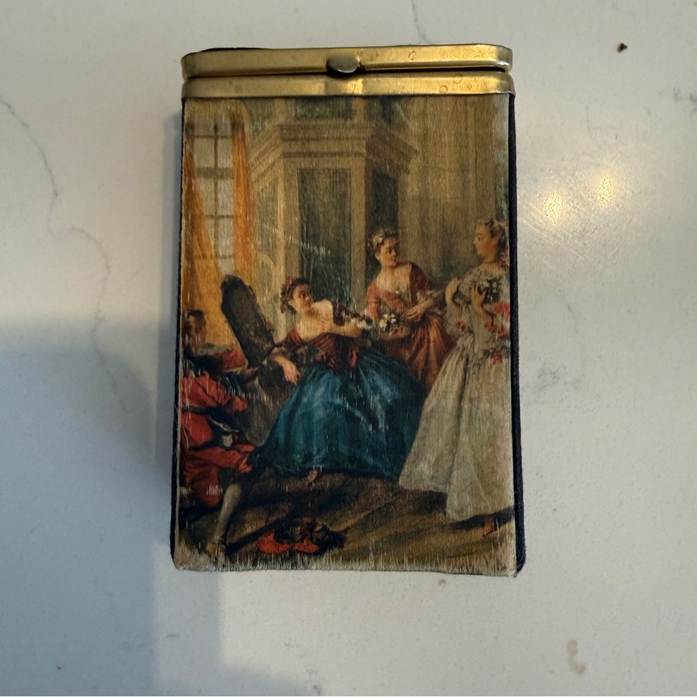 Vintage Made in Italy Silk Romantic Cigarette Casee Vanity Boudoir